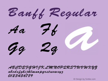 Banff Version 1.00 December 28, 2015, initial release Font Sample