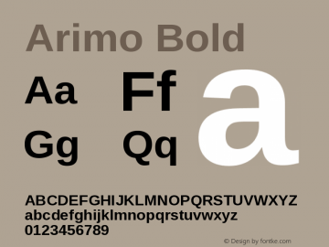 Arimo Bold Version 1.33 Font Sample