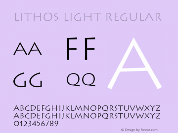 Lithos Light Regular V.1.0 Font Sample
