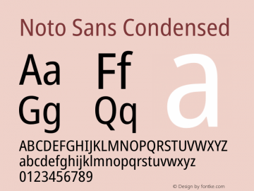 Noto Sans Condensed Version 2.004 Font Sample