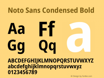 Noto Sans Condensed Bold Version 2.004 Font Sample