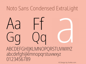 Noto Sans Condensed ExtraLight Version 2.004; ttfautohint (v1.8.3) -l 8 -r 50 -G 200 -x 14 -D latn -f none -a qsq -X 