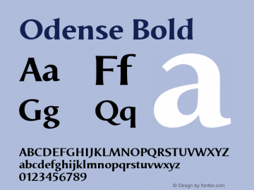 Odense Bold Macromedia Fontographer 4.1.4 01‐11‐17 Font Sample