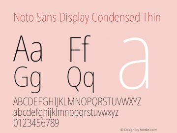 Noto Sans Display Condensed Thin Version 2.003图片样张