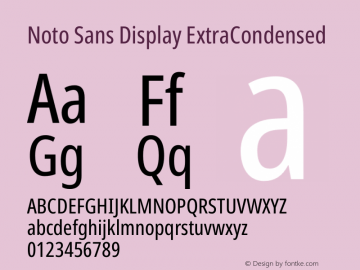 Noto Sans Display ExtraCondensed Version 2.003图片样张