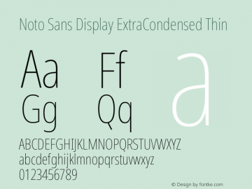 Noto Sans Display ExtraCondensed Thin Version 2.003; ttfautohint (v1.8.3) -l 8 -r 50 -G 200 -x 14 -D latn -f none -a qsq -X 