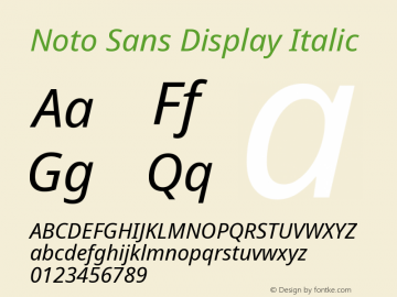 Noto Sans Display Italic Version 2.003图片样张