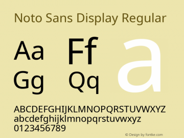 Noto Sans Display Regular Version 2.003; ttfautohint (v1.8.3) -l 8 -r 50 -G 200 -x 14 -D latn -f none -a qsq -X 