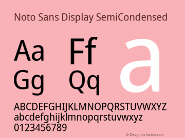 Noto Sans Display SemiCondensed Version 2.003; ttfautohint (v1.8.3) -l 8 -r 50 -G 200 -x 14 -D latn -f none -a qsq -X 