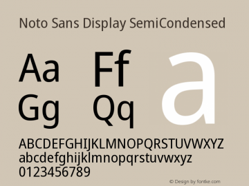 Noto Sans Display SemiCondensed Version 2.003图片样张