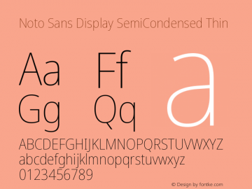Noto Sans Display SemiCondensed Thin Version 2.003图片样张