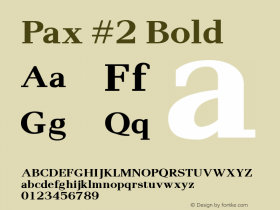 Pax #2 Bold Macromedia Fontographer 4.1.4 01‐11‐17 Font Sample