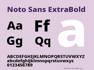 Noto Sans ExtraBold Version 2.004 Font Sample