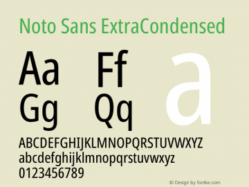 Noto Sans ExtraCondensed Version 2.004 Font Sample