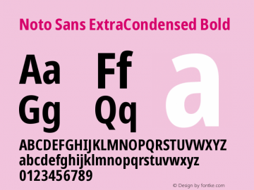 Noto Sans ExtraCondensed Bold Version 2.004 Font Sample