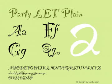 Party LET Plain 8.0d2e1 Font Sample