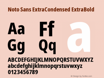 Noto Sans ExtraCondensed ExtraBold Version 2.004 Font Sample