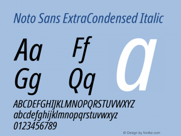 Noto Sans ExtraCondensed Italic Version 2.004图片样张