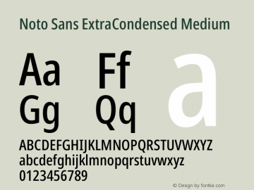 Noto Sans ExtraCondensed Medium Version 2.004 Font Sample