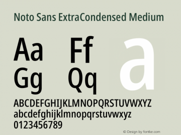 Noto Sans ExtraCondensed Medium Version 2.004图片样张
