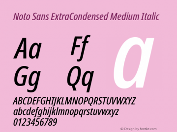 Noto Sans ExtraCondensed Medium Italic Version 2.004; ttfautohint (v1.8.3) -l 8 -r 50 -G 200 -x 14 -D latn -f none -a qsq -X 