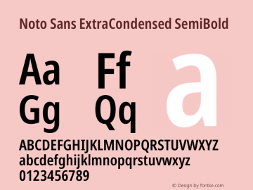 Noto Sans ExtraCondensed SemiBold Version 2.004图片样张