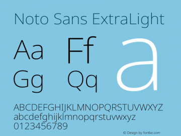 Noto Sans ExtraLight Version 2.004图片样张