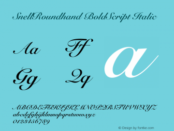 SnellRoundhand BoldScript Italic OTF 1.0;PS 001.001;Core 1.0.22图片样张