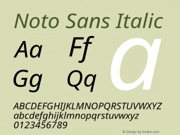 Noto Sans Italic Version 2.004图片样张
