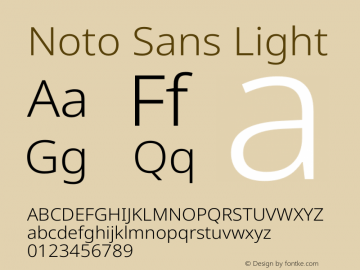Noto Sans Light Version 2.004 Font Sample