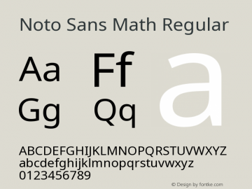 Noto Sans Math Regular Version 2.001 Font Sample