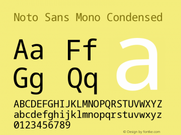 Noto Sans Mono Condensed Version 2.006图片样张