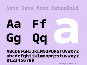 Noto Sans Mono ExtraBold Version 2.006图片样张