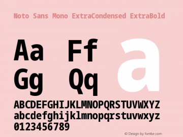 Noto Sans Mono ExtraCondensed ExtraBold Version 2.006 Font Sample