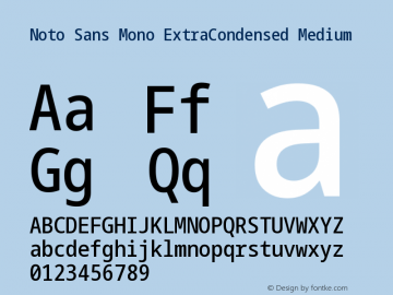 Noto Sans Mono ExtraCondensed Medium Version 2.006 Font Sample