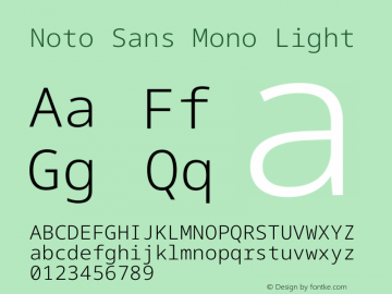 Noto Sans Mono Light Version 2.006图片样张