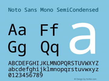 Noto Sans Mono SemiCondensed Version 2.006图片样张