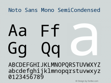 Noto Sans Mono SemiCondensed Version 2.006图片样张