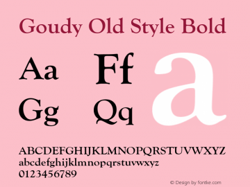 Goudy Old Style Bold Version 1.50图片样张