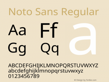 Noto Sans Regular Version 2.004 Font Sample