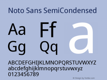 Noto Sans SemiCondensed Version 2.004 Font Sample