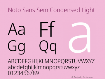 Noto Sans SemiCondensed Light Version 2.004图片样张