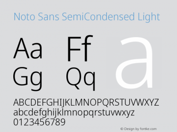 Noto Sans SemiCondensed Light Version 2.004图片样张