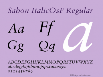 Sabon ItalicOsF Regular V.1.0图片样张