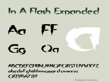 In A Flash Expanded 2002; 1.0, initial release Font Sample