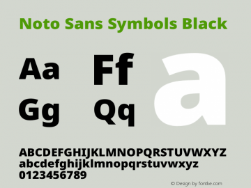 Noto Sans Symbols Black Version 2.001 Font Sample