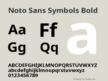 Noto Sans Symbols Bold Version 2.001图片样张