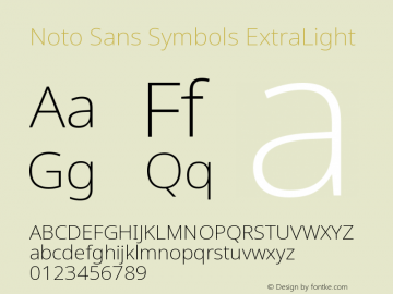 Noto Sans Symbols ExtraLight Version 2.001 Font Sample
