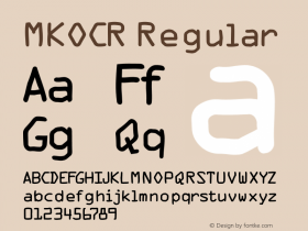 MKOCR Regular 1.0 2002-09-06 Font Sample