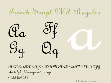 French Script MT Regular Version 1.00图片样张